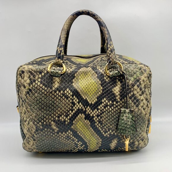 Prada Cervo Lux Printed Snakeskin Leather Tote - Picture 2 of 14